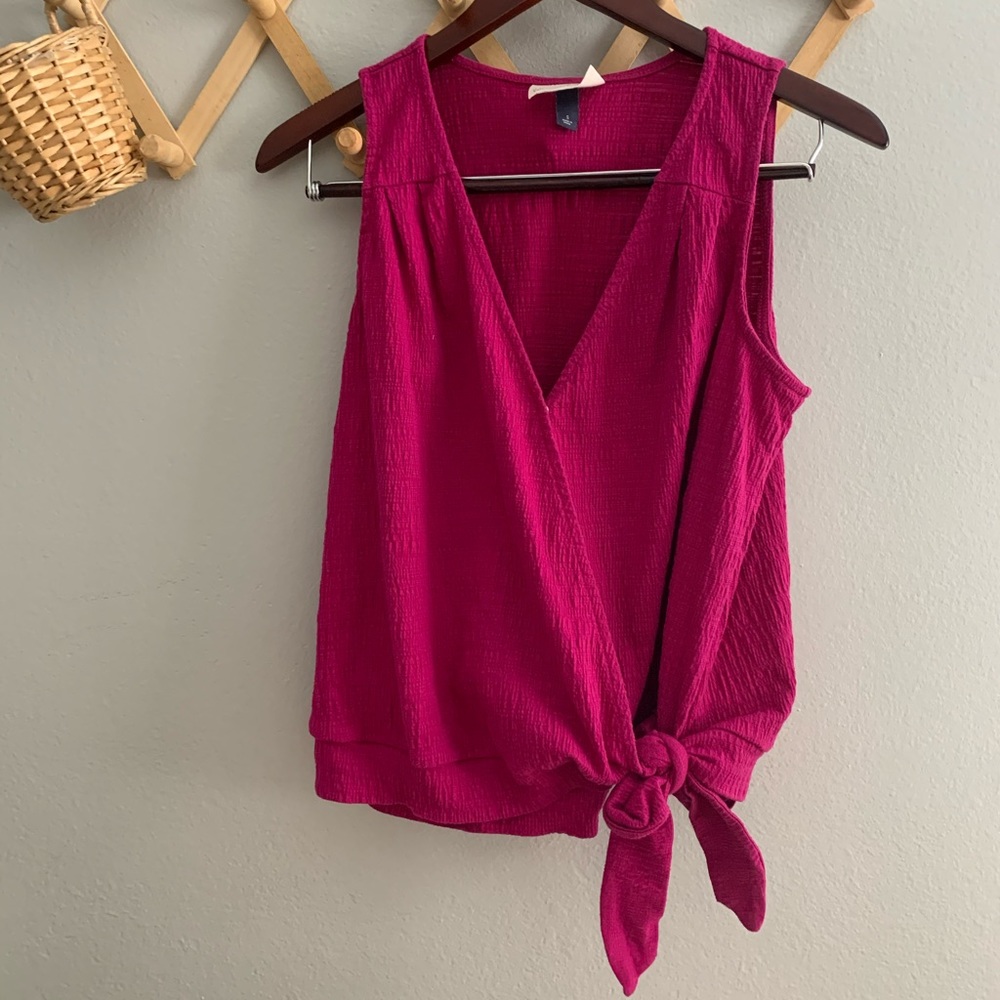 Vibrant Pink Sleeveless Blouse